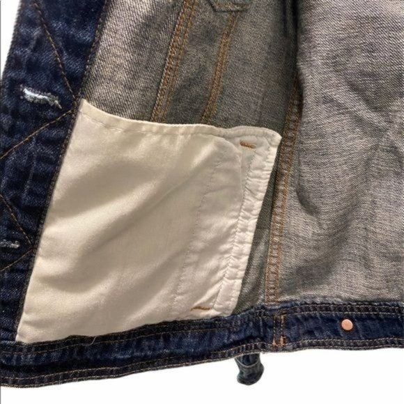 AMERICAN EAGLE Women's Size Small Dark Blue Denim Jacket - Picture 11 of 16